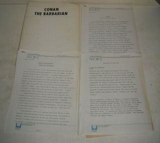 1982 Conan The Barbarian Movie Press Kit Arnold Schwarzenegger Sandahl Bergman