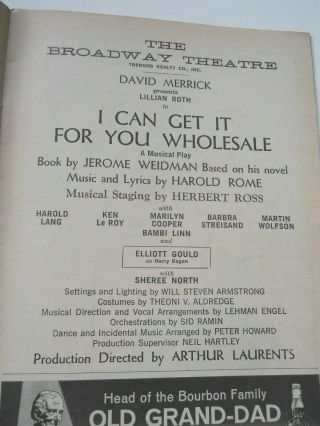 Oct.  15 - 1962 - Broadway Theatre Playbill - I Can Get It For You 3