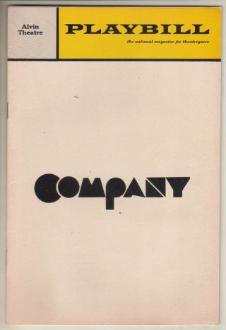 Dean Jones " Company " Playbill Broadway 1970 Elaine Stritch,  Barbara Barrie