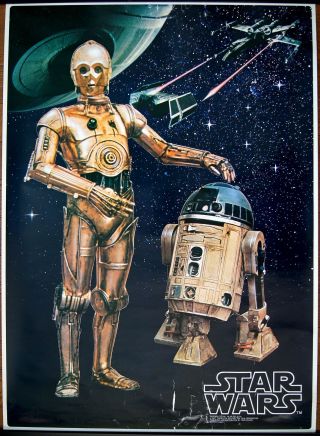 Large - A1 George Lucas Star Wars 1978 Japanese Toho Theater Poster Rare