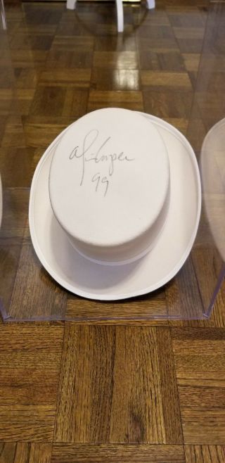 Alice Coopers White Top Hat W/ Signature Has Case And Hat Stand.  Also Have Flyer