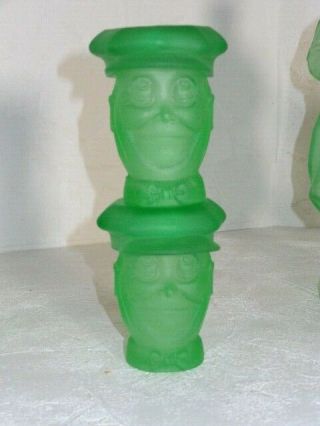 1930 ' s McKee Frosted Depression Glass Jolly Golfer Decanter Set With Glasses 4