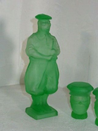 1930 ' s McKee Frosted Depression Glass Jolly Golfer Decanter Set With Glasses 5