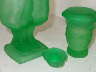 1930 ' s McKee Frosted Depression Glass Jolly Golfer Decanter Set With Glasses 6