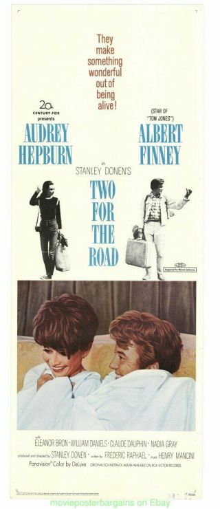 Two For The Road Movie Poster Audrey Hepburn 14x36 Inch V.  Fine Insert Size 1967