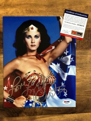 Lynda Carter Rare Wonder Woman Signed 8x10 Autographed 8x10 Photo Psa/dna