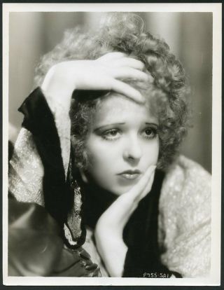 Clara Bow In Portrait Vintage 1920s Dblwt Linen Backed Photo