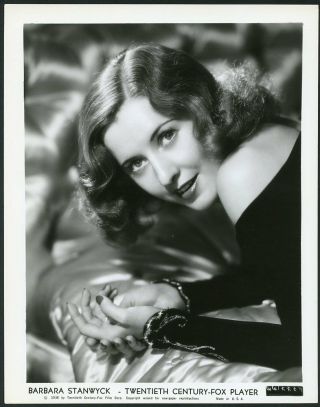 Barbara Stanwyck Vintage 1938 20th Century Fox Portrait Photo