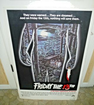 Friday The 13th 27 " By 41 " Movie Poster Board Posterboard 1980 1/8 " Thick