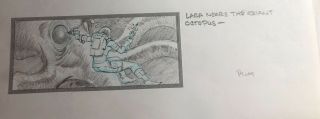 Mike Ploog Storyboard Art Great Tomb Raider Piece Lara Fights Octopus