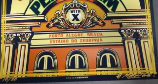 PEARL JAM.  PORTO ALEGRE,  BRAZIL POSTER.  2011 MUNK ONE.  SIGNED & NUMBERED 10/20.  EX 2