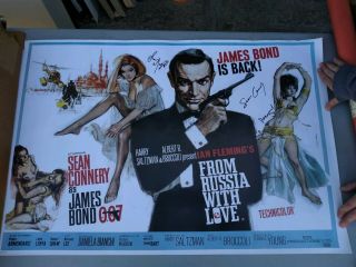 ' 2007 ' AUTOGRAPHED ' James Bond Sean Connery From Russia With Love Movie Poster 4
