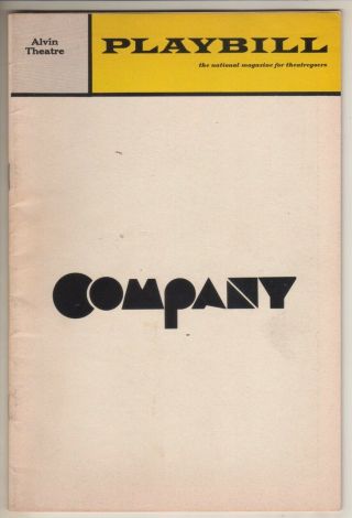 Dean Jones " Company " Playbill Broadway 1970 With Larry Kert Insert