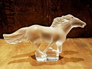 Stunning Lalique Clear Esprit Galloping Horse - Boxed And Signed.