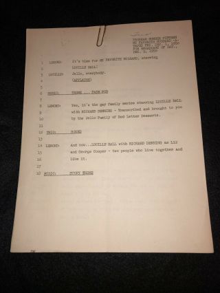 Script For My Favorite Husband Starring Lucille Ball