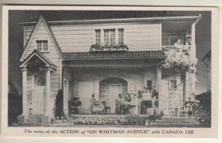 Canada Lee " On Whitman Avenue " Postcard Broadway Cort Theatre 1946
