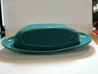 Vintage Russel Wright Iroquois Casual Aqua Butter Dish Rare