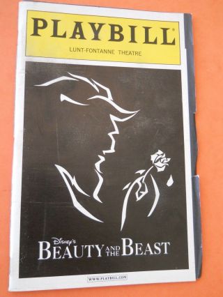 October 2000 - Lunt - Fontanne Theatre Playbill - Beauty And The Beast - Disney