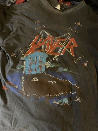 Vintage Slayer 87 Tour Shirt Size Xl Metallica Anthrax Exodus Megadeth