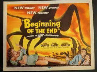 Beginning Of The End 1957 Classic Scifi Horror Title Lobby Card Vf