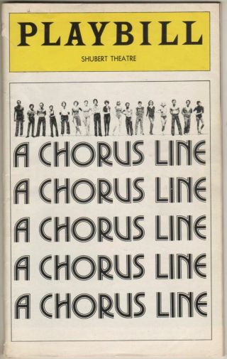 " A Chorus Line " Playbill Sixth Month 1975 Obc Broadway