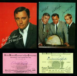 C.  1966 Man From Uncle Cast Fan Club Cards,  Id Passes,  Etc.  Fan Club Items
