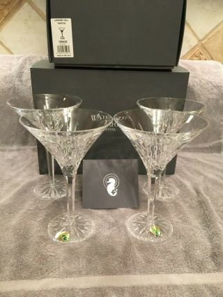 2 Pairs Of Waterford Crystal Lismore Tall 7 3/4 Martini Glasses 125422