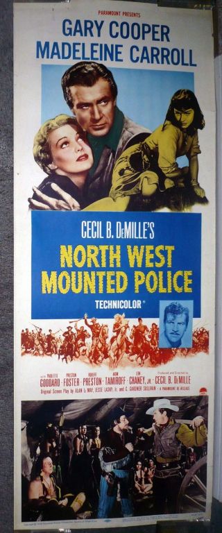 North West Mounted Police Orig 14x36 Movie Poster Gary Cooper/cecil B.  Demille