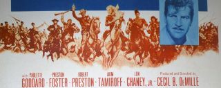 NORTH WEST MOUNTED POLICE orig 14x36 movie poster GARY COOPER/CECIL B.  DEMILLE 2