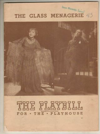 Laurette Taylor " The Glass Menagerie " 1945 Playbill Eddie Dowling