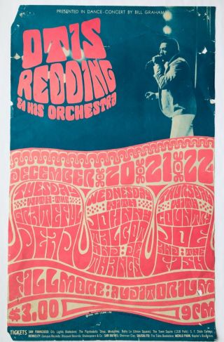 Otis Redding Grateful Dead @ Fillmore Concert Poster - Wes Wilson 43 1966 Dec 20