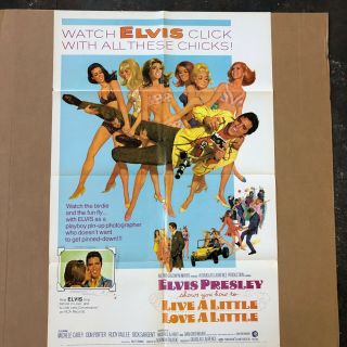 Elvis Presley Live A Little Love A Little 1968 One Sheet Poster Near