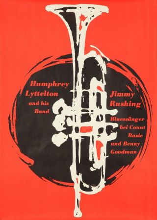 Humphrey Lyttelton 1965 German Concert Poster A1 23x33 Design Rare Jazz