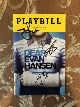 Dear Evan Hansen Signed Playbill Andrew Barth Feldman First Performance