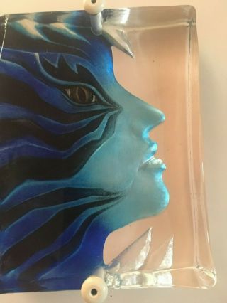 Mat Jonasson Amazona Sweden Art Glass Wall Sculpture - Blue Face