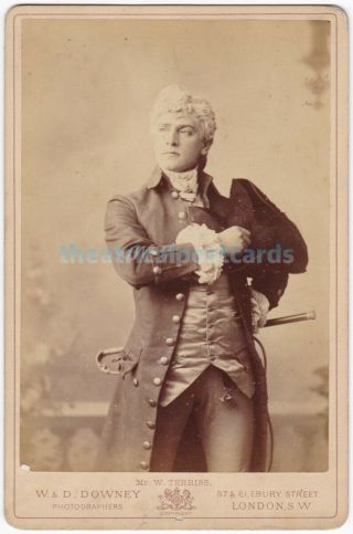 Stage Actor William Terriss In Costume.  W & D Downey Cabinet Photo
