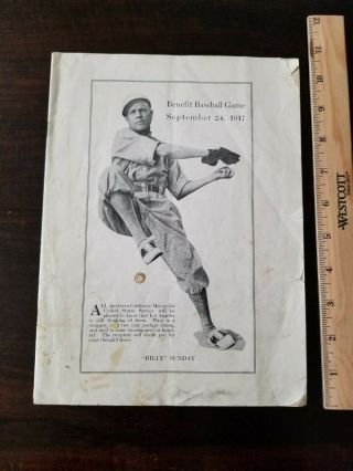 1917 Los Angeles California Baseball Program Billy Sunday Douglas Fairbanks