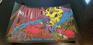 Metallica S&m2 Concert Poster By Squindo Chase Center 9/6/19 9/8/19 Sf Symphony