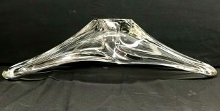 DAUM NANCY France HUGE Mid - Century Modern Crystal Elongated Bowl Vase Sculpture 6