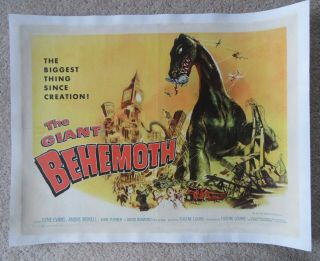 Giant Behemoth 1959 Hlf Sht Movie Poster Linen Joseph Smith Art Vg