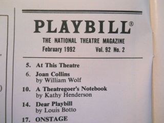 February 1992 - Sam S.  Shubert Theatre Playbill - Crazy For You - Harry Groener 2