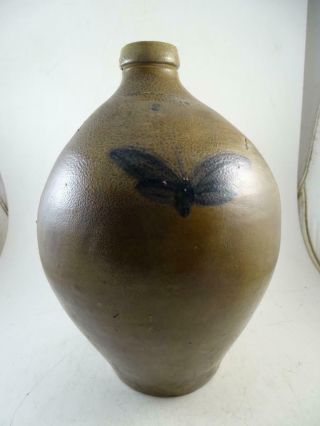 Antique 1800s Stoneware Salt Glaze Jug Julius Norton Bennington Vt Ovoid Crock