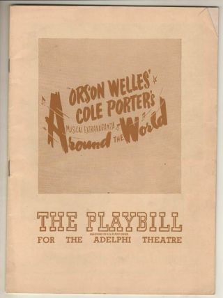 Cole Porter " Around The World " Playbill 1946 Flop Orson Welles