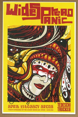 Widespread Panic Autographed Gig Poster John Bell,  Jimmy Herring,  Dave Schools