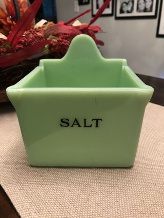 Vintage Jadeite Salt Box