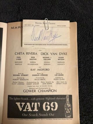 Playbill Bye Bye Birdie Martin Beck Theatre with Dick Van Dyke autograph 1960 2