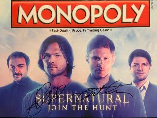 Monopoly Game Autographed By Jared Padalecki And Jensen Ackles