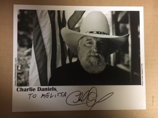 Charlie Daniels In - Person Signed 8x10 Close - Up Photo With