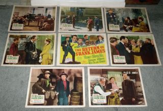 The Return Of Frank James Lobby Card Set Henry Fonda/gene Tierney