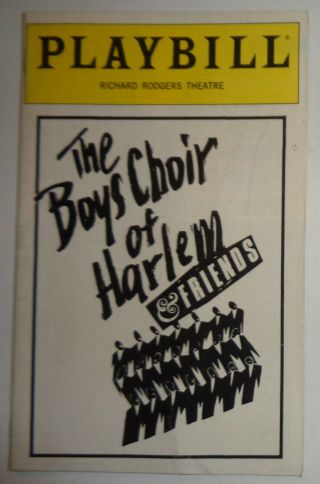 The Boys Choir Of Harlem & Friends - Opening Night Playbill - Jan 19,  1993
